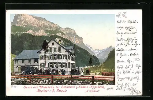 AK Schwende, Gasthaus Wasserau, Besitzer: J. Streule