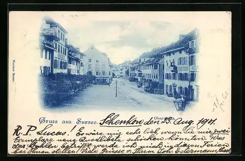 AK Sursee, Ober-Stadt mit Geschäften