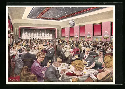 Künstler-AK Berlin, Ballhaus Resi, Hasenheide 32-38