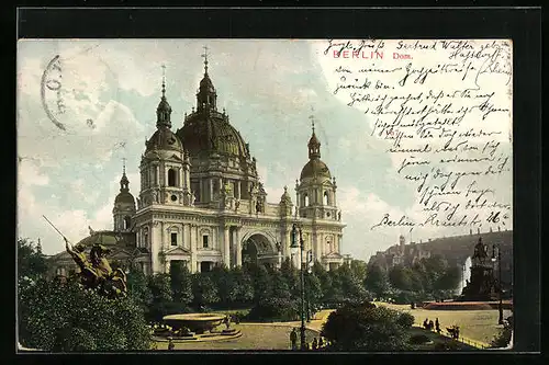 AK Berlin, Berliner Dom mit Anlagen und Denkmälern