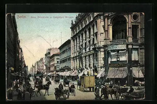 AK Berlin, Partie Ecke Friedrich- und Leipziger Strasse