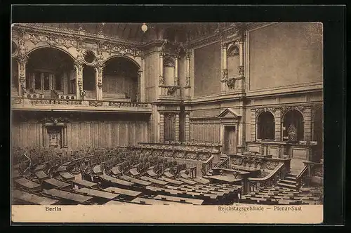 AK Berlin, Reichstagsgebäude - Plenar-Saal