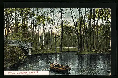 AK Berlin, Partie am Neuen See im Tiergarten