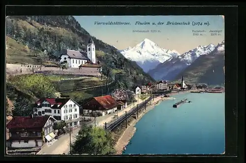 AK Flüelen, Partie mit Bristenstock am Vierwaldstättersee