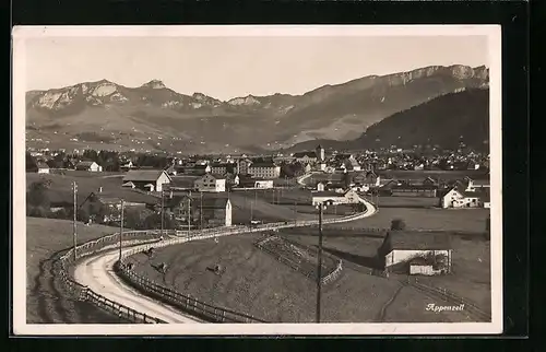 AK Appenzell, Panorama aus der Vogelschau