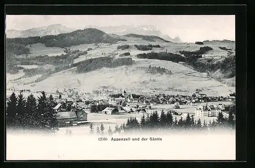 AK Appenzell, Totale mit Säntis