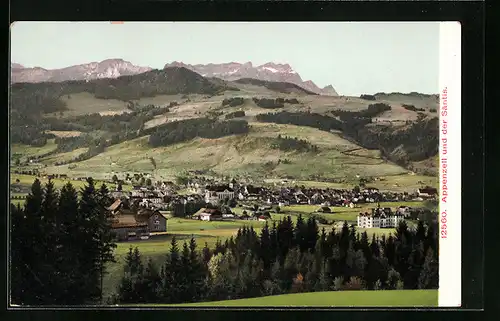 AK Appenzell, Gesamtansicht mit Säntis
