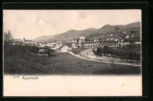 AK Appenzell, Panoramablick von der Bergwiese aus