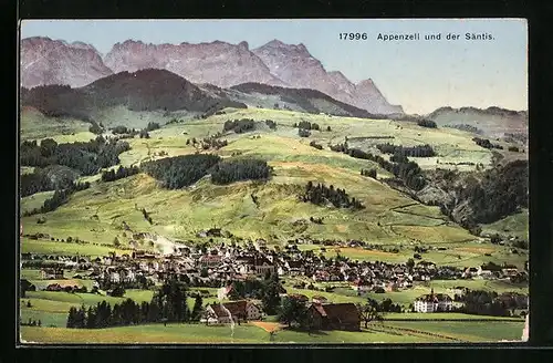AK Appenzell, Totale mit Säntis