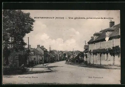 AK Montmarault, Vue generale, prise route de Moulins