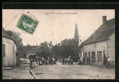 AK Ygrande, Arrivée - Route d`Orleans