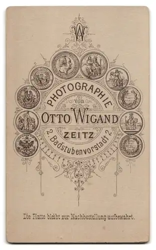 Fotografie Otto Wigand, Zeitz, Badstubenvorstadt 2, Junges Fräulein in elegantem Gewand