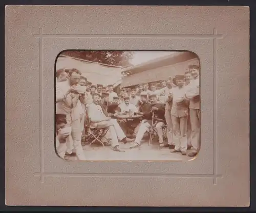 12 Fotografien unbekannter Fotograf, Ansicht Mainz-Gonsenheim, Brauerei und Landwehr bei Übungen, Soldatenleben, 1894