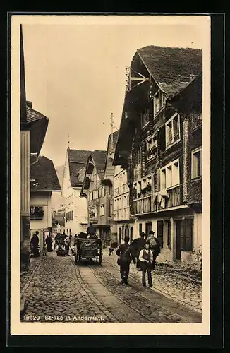 AK Andermatt, Strasse im Ortskern