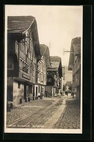 AK Andermatt, Dorfstrasse am Gasthaus Ochsen