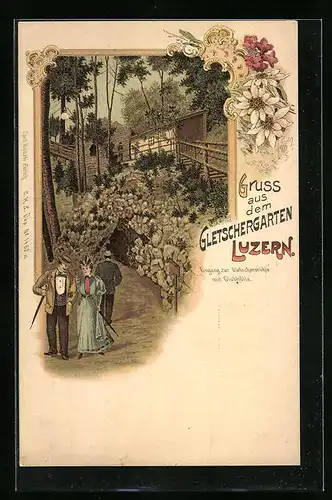 Lithographie Luzern, Flaneure im Gletschergarten