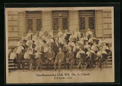 AK Wil, Handharmonika Club, Direktor E. Claude, Frühjahr 1932