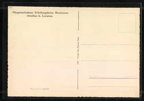 AK Orselina b. Locarno, Fliegeraufnahme vom Erholungsheim Montesano