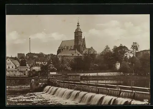 AK Penig i. Sa., am Muldenwehr