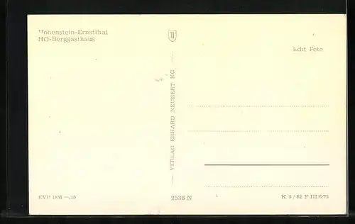 AK Hohenstein-Ernstthal, HO-Berggasthaus