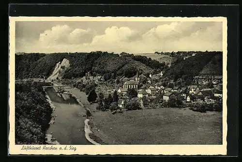 AK Herchen / Sieg, Panoramablick aus der Vogelschau