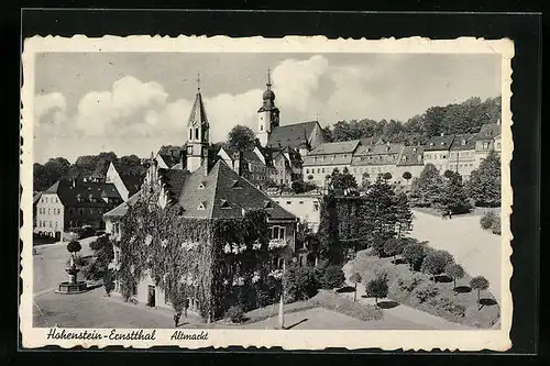 AK Hohenstein-Ernstthal, Altmarkt mit Kirche