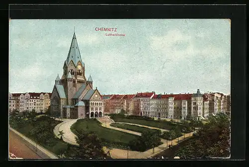 AK Chemnitz, Blick auf die Lutherkirche