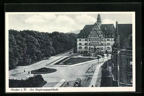 AK Minden i. W., Blick auf das Regierungsgebäude