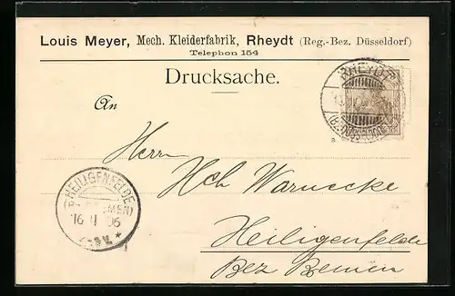 AK Rheydt, Mech. Kleiderfabrik Louis Meyer