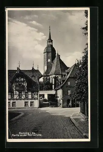 AK Rochlitz i. Sa., Partie an der Petriekirche