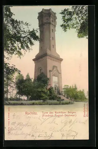 AK Rochlitz, Blick auf den Turm des Rochlitzer Berges