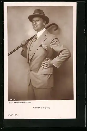 AK Schauspieler Harry Liedtke Mit Hut und Stock