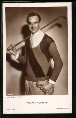 AK Schauspieler Werner Fuetterer mit Golfschläger