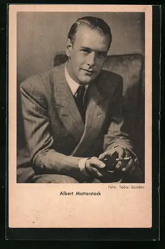 AK Schauspieler Albert Matterstock im Anzug