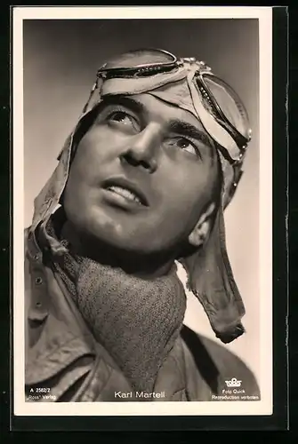 AK Schauspieler Karl Martell mit Pilotenbrille