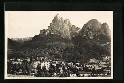 AK Seis am Schlern, Hotel Siusi vor dem Berg