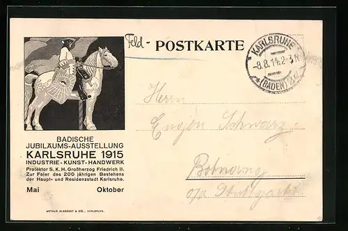 AK Karlsruhe, Badische Jubiläums-Ausstellung 1915