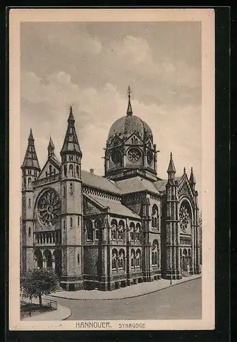 AK Hannover, Ansicht der Synagoge