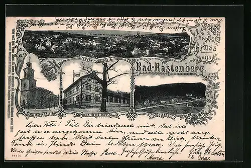 AK Bad-Rastenberg, Kurhaus-Hotel, Marienkirche, Mühltal