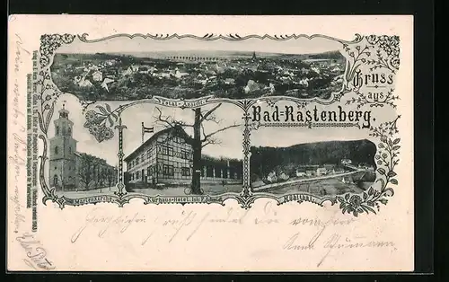 AK Bad Rastenberg, Kurhaus-Hotel F. Schmidt, Marienkirche, Mühltal