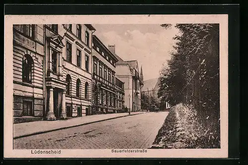 AK Lüdenscheid, Partie in der Sauerfelderstrasse