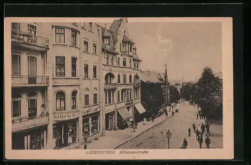 AK Lüdenscheid, Partie in der Altenaerstrasse aus der Vogelschau