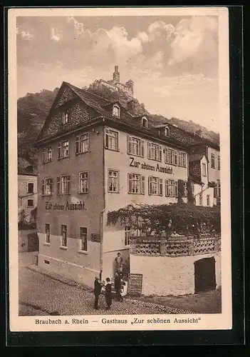 AK Braubach a. Rhein, Gasthaus zur schönen Aussicht