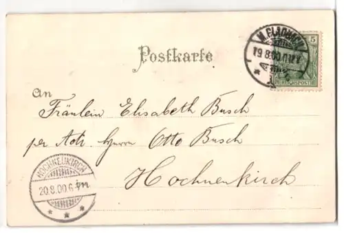 Glitzer-Perl-AK Blumen mit Glitzer-Perlen, Winterlandschaft