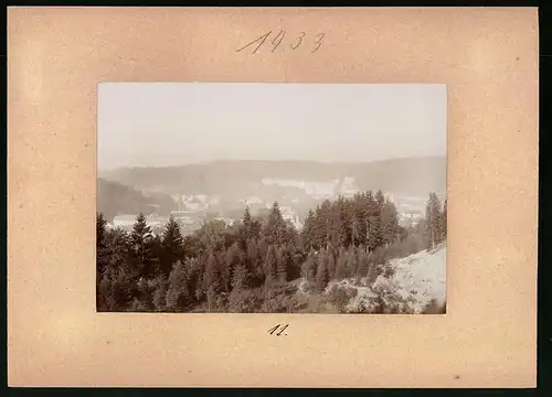 Fotografie Brück & Sohn Meissen, Ansicht Marienbad, Blick vom Steinbruch nach der Stadt