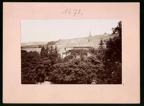 Fotografie Brück & Sohn Meissen, Ansicht Seusslitz, Blick nach dem Rittergut und der Kirche