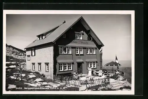 AK Ebenalp, Berggasthaus Ebenalp im Schnee