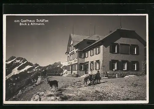 AK Säntis, Gasthaus Schäfler mit Blick zum Altmann