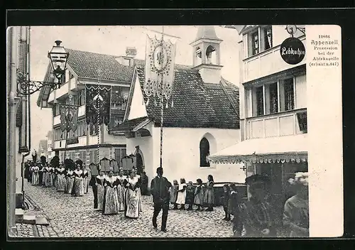 AK Appenzell, Prozession bei der Abtskapelle