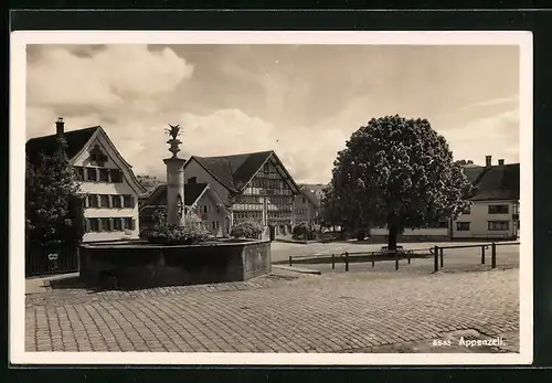 AK Appenzell, Partie an einem Brunnen